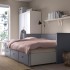 Кушетка HEMNES з 3 ящиками, 2 матраци, сіра/Åfjäll hard, 80x200 см