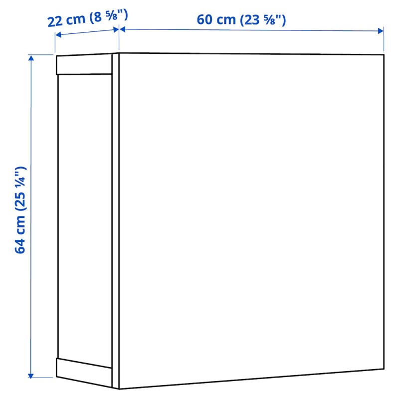 Вітрина, білий Glassvik/білий/світло-зелений прозорий, 60x22x64 см