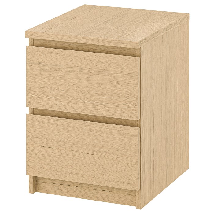 Комод МАЛЬМ, 2 ящики, шпон дуба, тонований у білий колір, 40x55 см
