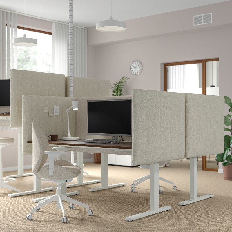 Акустический экран для стола MITTZON, цвет Gunnared Beige, 145x72 см