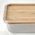 Контейнер для продуктів IKEA 365+ з кришкою, прямокутний, нержавіюча сталь/бамбук, 1,0 л