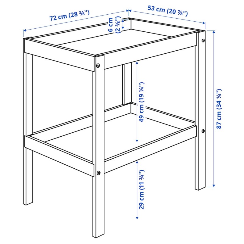 Комплект детской мебели из 2 предметов, бук, 60x120 см