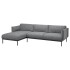 3-seater sofa with chaise longue, Lejde gray-black