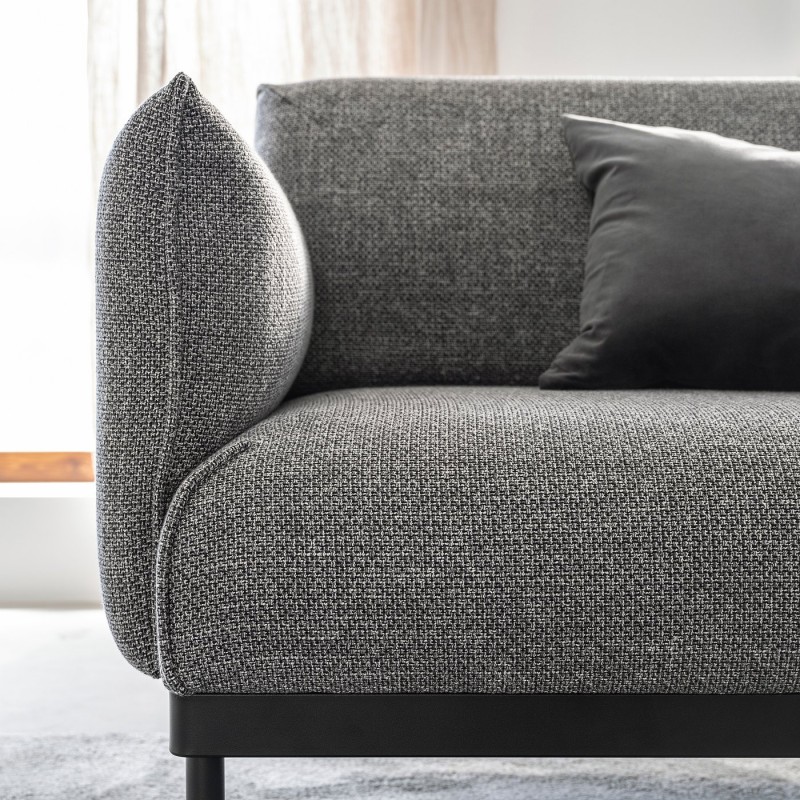 3-seater sofa with chaise longue, Lejde gray-black