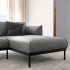 3-seater sofa with chaise longue, Lejde gray-black