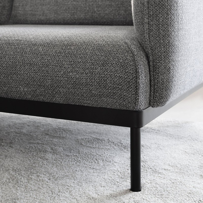 3-seater sofa with chaise longue, Lejde gray-black