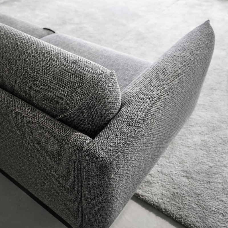 3-seater sofa with chaise longue, Lejde gray-black