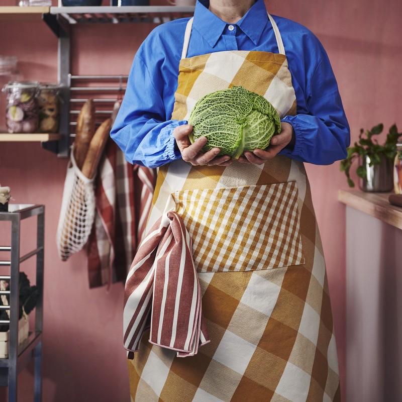 Кухонный фартук KÖSSEBÄR, желтый/белый, 70x92 см