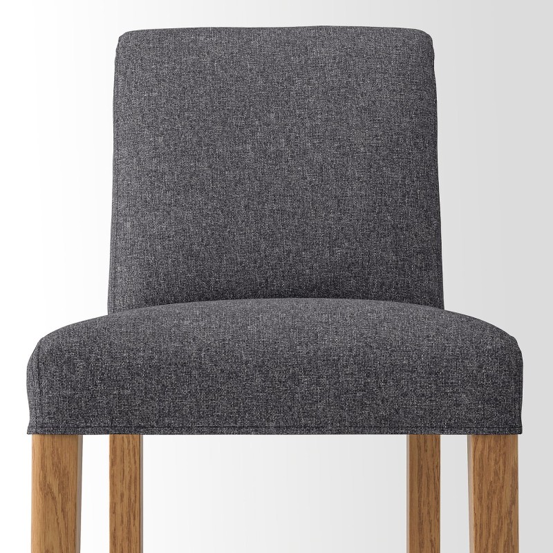 Барний стілець BERGMUND зі спинкою, висота стільниці: імітація дуба/Гуннаред, середньо-сірий, 62 см