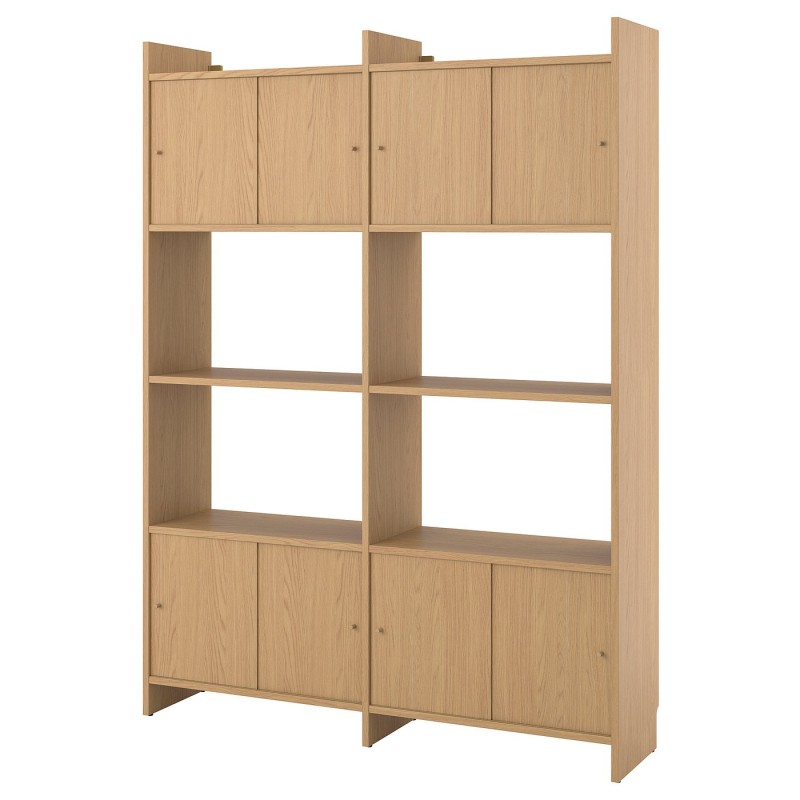 Комбинация раздвижных дверей с 2 полками/эффект дуба, 159x35x212 см