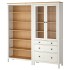 HEMNES Комбінація полиць з дверцятами/шухлядами, білий/світло-коричнева морилка, 180x197 см