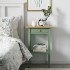 Прикроватный столик HEMNES, серо-зеленый/светло-коричневый, 46 x 35 см.