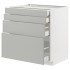 METOD / MAXIMERA Шафа 4fr/4sz, білий/Havstorp світло-сірий, 80x60 см