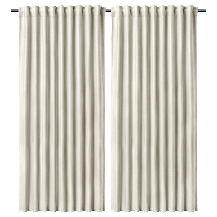 Затемняющие шторы ANNAKAJSA, 1 пара, белые с тесьмой, 145x300 см