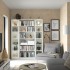 BILLY / OXBERG Комбінація полиць, скляні дверцята, білий, 160x202 см
