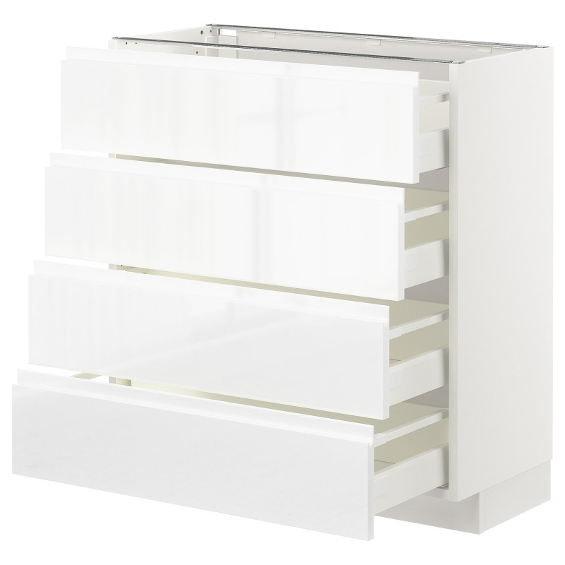 МЕТОД / MAXIMERA Sz stj 4fr/4szu, белый/Воксторп глянец/белый, 80x37 см
