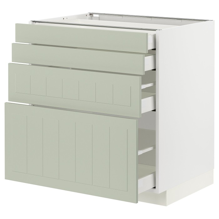 МЕТОД / MAXIMERA 4fr/4sz, белый/Стенсунд светло-зеленый, 80x60 см