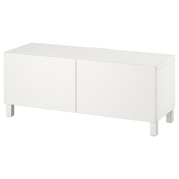 Тумба под телевизор BESTÅ с дверцами, белая Laxviken/Stubbarp/white, 120x42x48 см