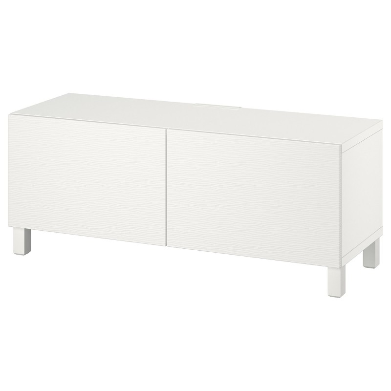 Тумба под телевизор BESTÅ с дверцами, белая Laxviken/Stubbarp/white, 120x42x48 см