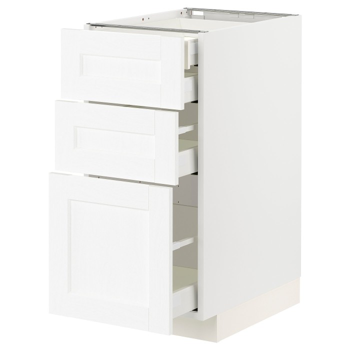 METOD / MAXIMERA Sz stj 3fr/2n/dir/w szu, білий Enköping/біла імітація дерева, 40x60 см