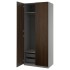 Гардеробная PAX / STORKLINTA, имитация темно-серого/темно-коричневого дуба, 100x60x236 см.