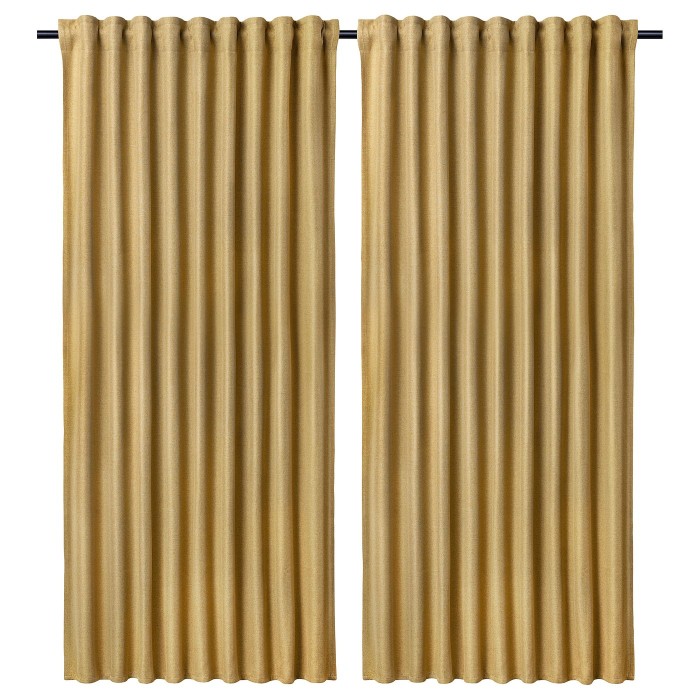 Затемняющие шторы ANNAKAJSA, 1 пара, желто-коричневые с тесьмой, 145x300 см