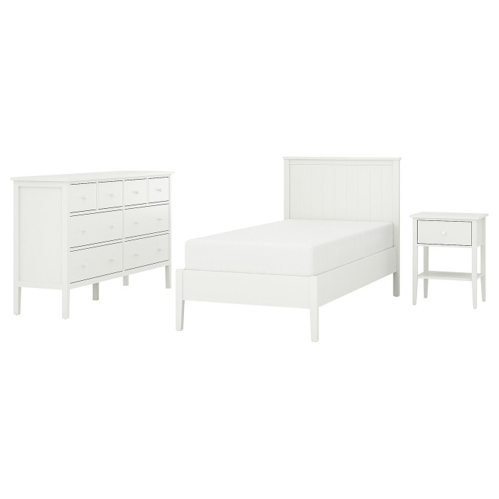 Комплект мебели для спальни GULLABERG из 3 предметов, белый, 90x200 см.