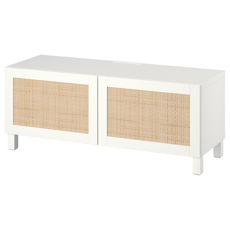 Тумба под телевизор BESTÅ с дверцами, белая Studsviken/Stubbarp/white, 120x42x48 см