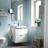 HAVBÄCK / ORRSJÖN Шафка для умивальника з шухлядами/умивальником/кранами, білий/під білий мармур, 62x49x71 см
