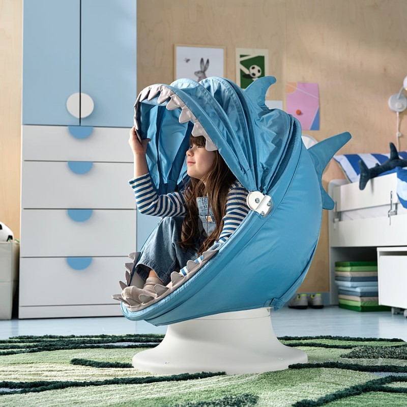 Чехол на поворотное сиденье IKEA PS LÖMSK, синий/акулий