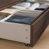 Кровать STORKLINTA с двумя отделениями для хранения, темно-коричневый цвет, имитация дуба/Leirsund, 160x200 см.
