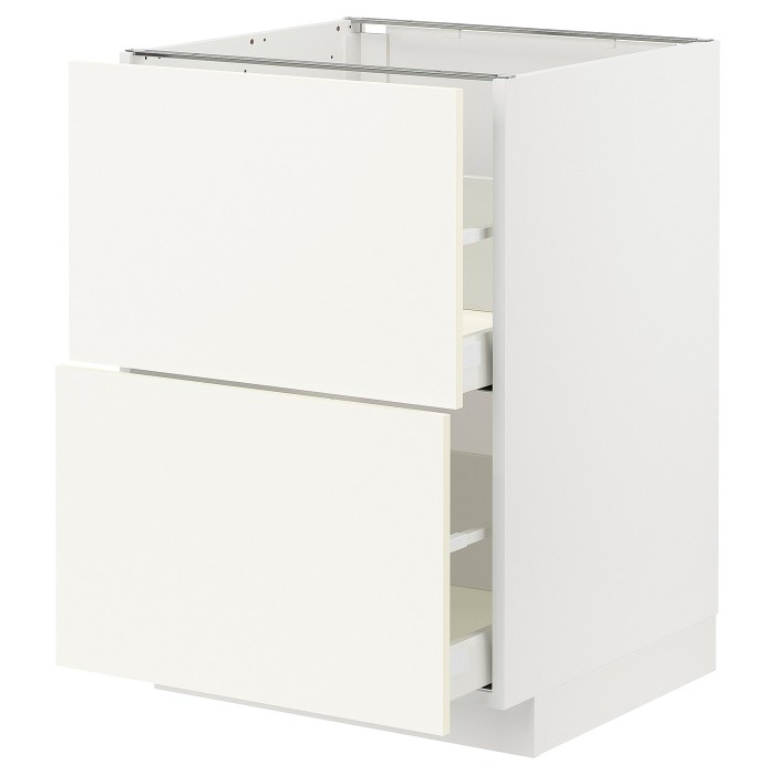 METOD / MAXIMERA Sz stj 2fr/2w sz, білий/Vallstena білий, 60x60 см