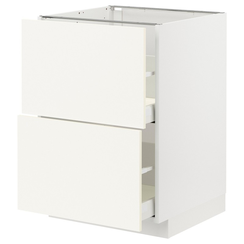 METOD / MAXIMERA Sz stj 2fr/2w sz, білий/Vallstena білий, 60x60 см