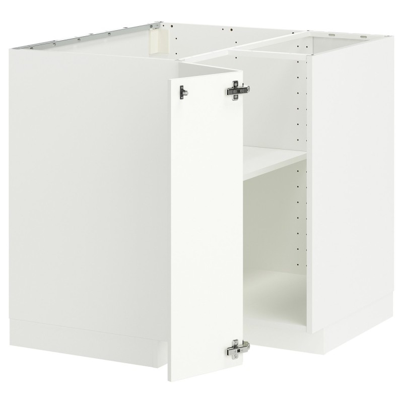 МЕТОД Кутова підлогова шафа з полицею, білий/Стенсунд білий, 88x88 см