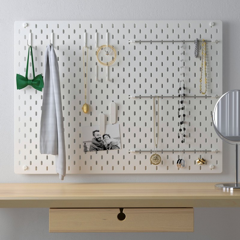 SKÅDIS Комбінація перфорованих дощок, білий, 76x56 см