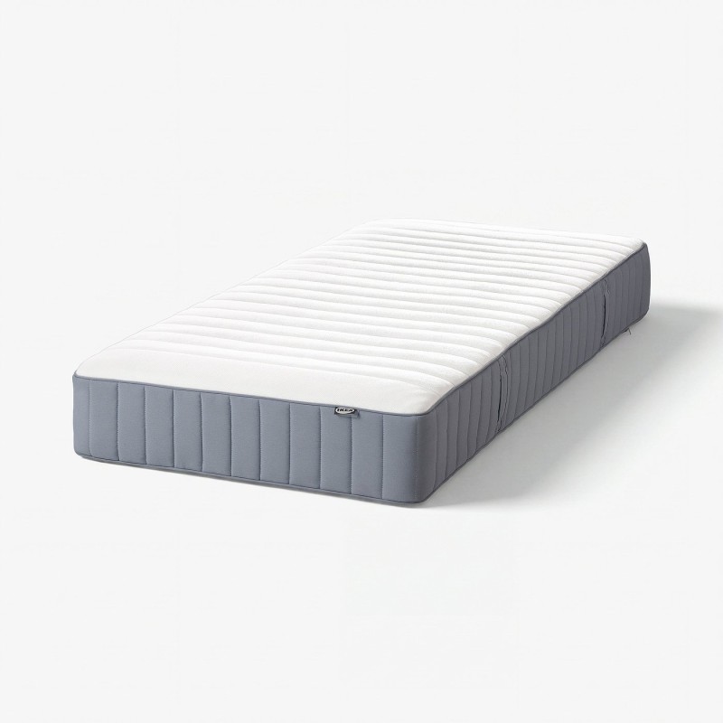 Пружинный матрас VALEVÅG Pocket Spring, средней жесткости/светло-голубой, 80x200 см
