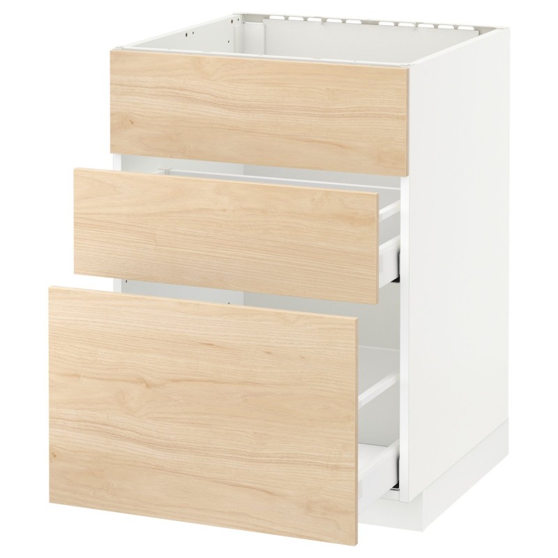 МЕТОД / MAXIMERA Sz stj zl+3fr/2szu, белый/Аскерсунд имитация светлого ясеня, 60x60 см