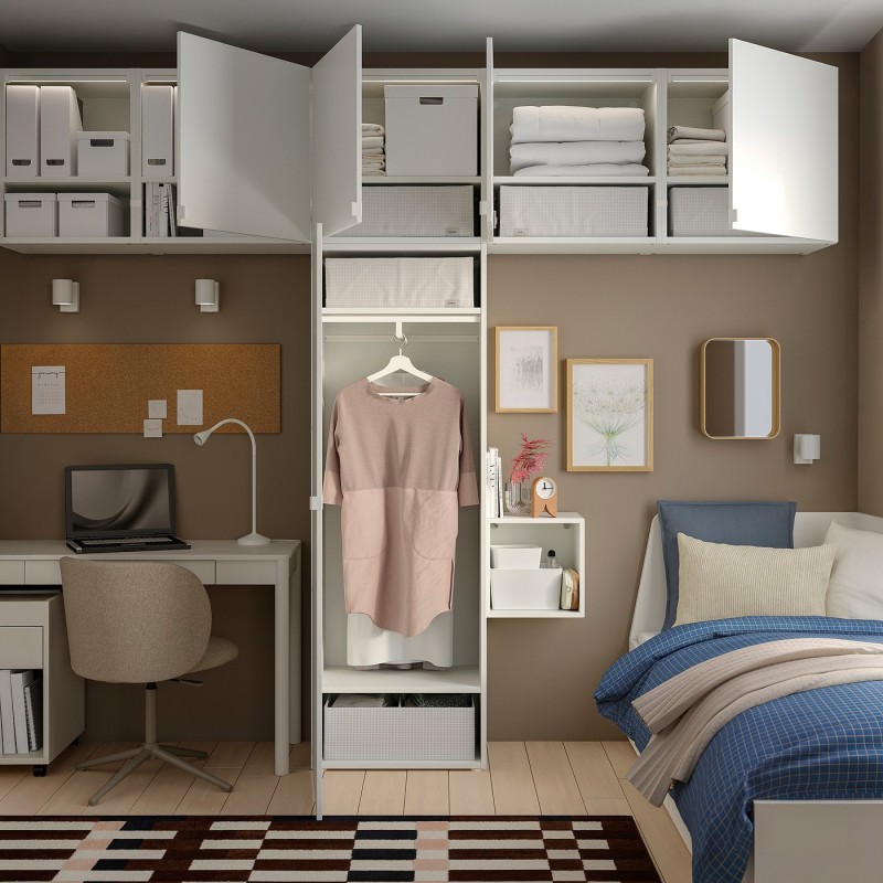 Шкаф PLATSA, 6 дверей, белый (Fonnes/white), 300x42x241 см.