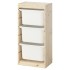 Полка TROFAST с контейнерами, светлая сосна, тонированная в белый цвет, 44x30x91 см.