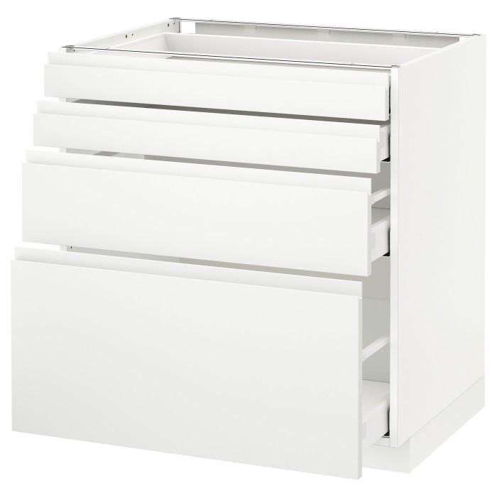 МЕТОД / MAXIMERA Sz stj 4fr/4szu, белый/Воксторп матовый белый, 80x60 см