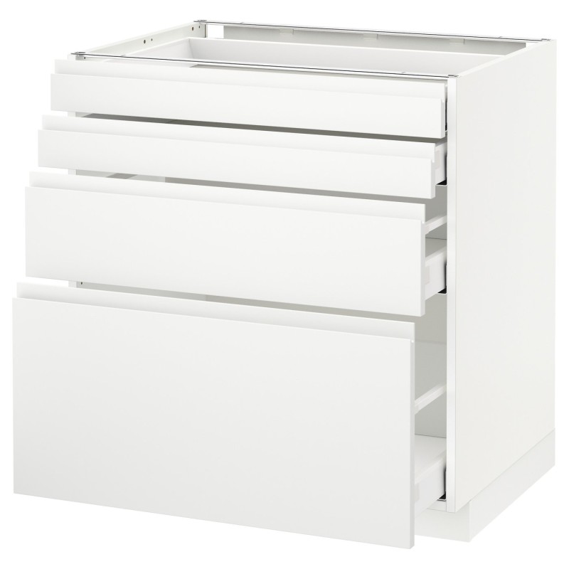 МЕТОД / MAXIMERA Sz stj 4fr/4szu, белый/Воксторп матовый белый, 80x60 см