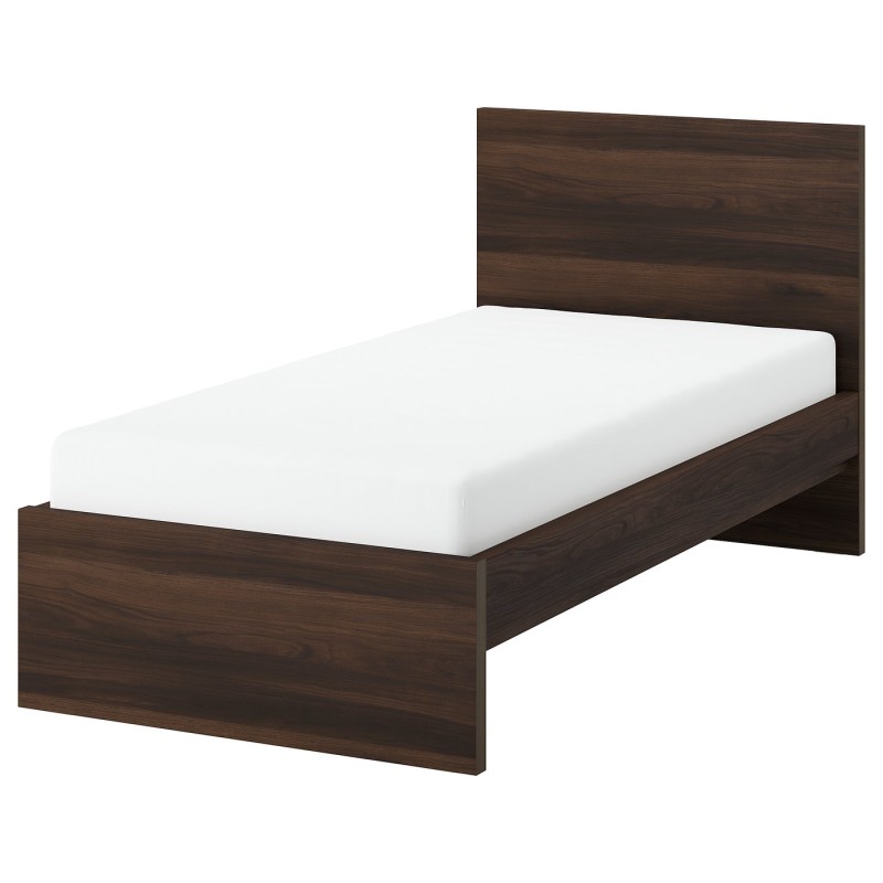 Кровать STORKLINTA, темно-коричневый дуб, 90x200 см.