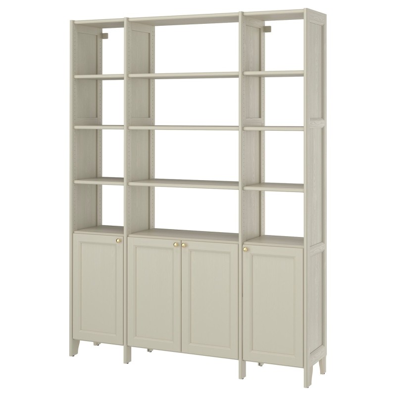 Книжкова шафа GULDDRAGARE, бежева/з 4 дверцятами та полицями, 162x37x216 см