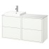 HAVBÄCK / ORRSJÖN Шафка під умивальник/умивальник/крани, білий/під білий мармур, 122x49x71 см