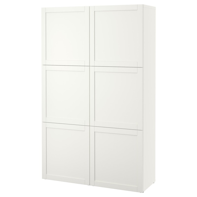 BESTÅ Комбінація з дверцятами, білий/Ханвікен білий, 120x42x193 см