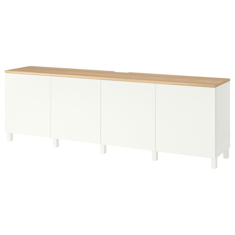 Тумба под телевизор BESTÅ с дверцами, белый/Lappviken/Stubbarp белый, 240x42x76 см