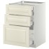 METOD / MAXIMERA Sz stj 3fr/2n/dw/w sz, білий/Bodbyn cream, 60x60 см