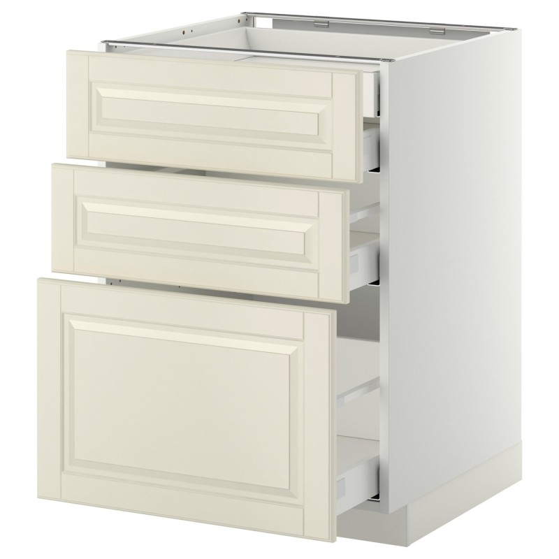 METOD / MAXIMERA Sz stj 3fr/2n/dw/w sz, білий/Bodbyn cream, 60x60 см