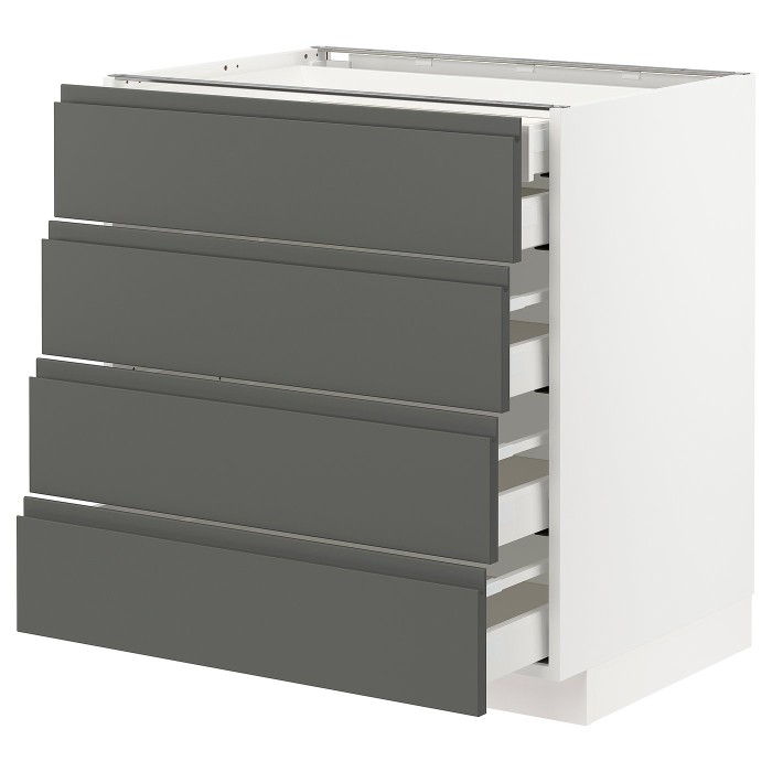 МЕТОД / MAXIMERA Sz stj 4fr/2n/3dsr sz, белый/Воксторп темно-серый, 80x60 см