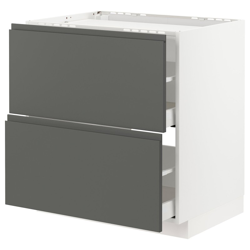 METOD / MAXIMERA Sz stj pł/2fr/2sz, білий/Voxtorp темно-сірий, 80x60 см